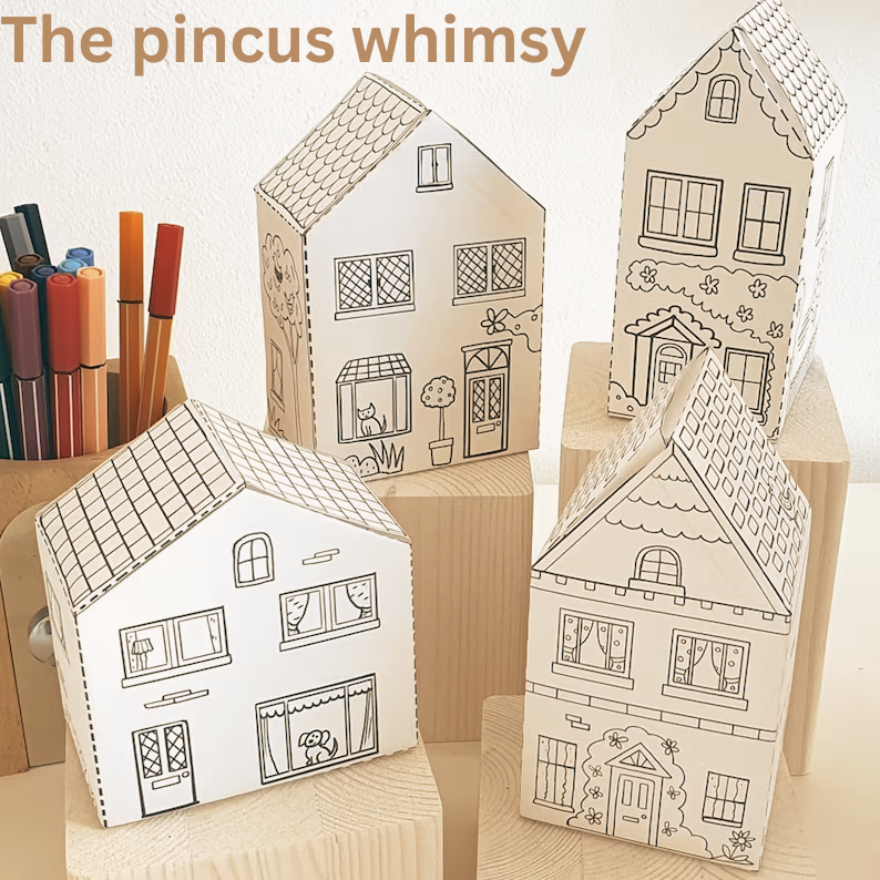 Houses Printable Craft- The pincus whimsy